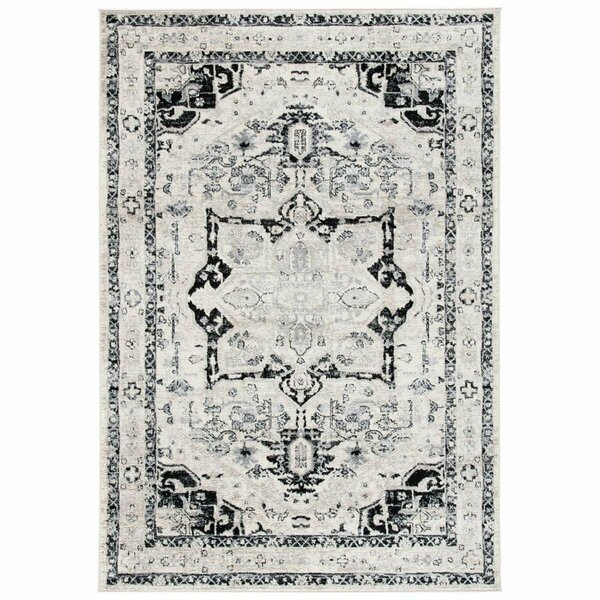 Safavieh 9 x 12 ft. Brentwood Transitional Power Loomed Rectangle Rug Ivory & Black BNT852A-9
